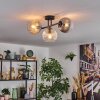 Gastor ceiling light, globe light Amber, clear, Smoke-coloured, 3-light sources