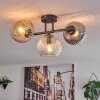 Gastor ceiling light, globe light Amber, clear, Smoke-coloured, 3-light sources