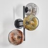 Ripoll globe light, wall light gold, clear, coppery, Smoke-coloured, 3-light sources