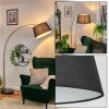Bassagoda floor lamp, Arch lamps copper, black, 1-light source, Fabric shade