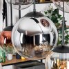 Gastor hanging light, globe light, pendant light Amber, chrome, clear, coppery, Smoke-coloured, 6-light sources