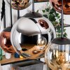 Gastor hanging light, globe light, pendant light Amber, chrome, coppery, Smoke-coloured, 6-light sources