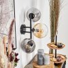 Gastor globe light, wall light Amber, clear, Smoke-coloured, 3-light sources