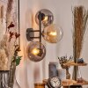 Gastor globe light, wall light Amber, clear, Smoke-coloured, 3-light sources