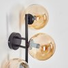 Gastor globe light, wall light Amber, 3-light sources