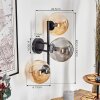 Gastor globe light, wall light Amber, Smoke-coloured, 3-light sources