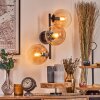 Gastor globe light, wall light Amber, clear, 3-light sources