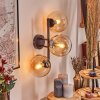 Gastor globe light, wall light Amber, clear, 3-light sources