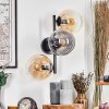 Gastor globe light, wall light Amber, clear, Smoke-coloured, 3-light sources