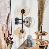 Gastor globe light, wall light Amber, clear, Smoke-coloured, 3-light sources