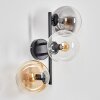 Gastor globe light, wall light Amber, clear, Smoke-coloured, 3-light sources