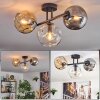 Ripoll ceiling light, globe light Amber, clear, Smoke-coloured, 3-light sources