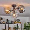 Ripoll ceiling light, globe light Amber, clear, Smoke-coloured, 3-light sources