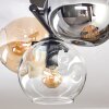 Ripoll ceiling light, globe light Amber, clear, Smoke-coloured, 3-light sources