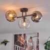 Ripoll ceiling light, globe light Amber, clear, Smoke-coloured, 3-light sources