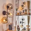 Gastor globe light, wall light Amber, clear, Smoke-coloured, 3-light sources