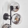 Gastor globe light, wall light chrome, clear, Smoke-coloured, 3-light sources