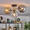 Ripoll ceiling light, globe light gold, black, 3-light sources
