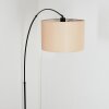 Soungou floor lamp, Arch lamps black, 1-light source, Fabric lampshade