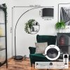 Bassagoda floor lamp, Arch lamps black, 1-light source, Fabric lampshade
