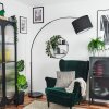 Bassagoda floor lamp, Arch lamps black, 1-light source, Fabric lampshade