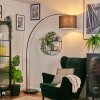 Bassagoda floor lamp, Arch lamps black, 1-light source, Fabric lampshade