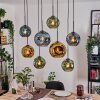Ripoll hanging light, globe light, pendant light Ecru, black, 8-light sources