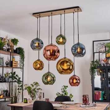 Ripoll hanging light, globe light, pendant light Ecru, black, 8-light sources