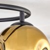 Ripoll ceiling light, globe light blue, gold, green, 3-light sources