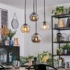 Ripoll hanging light, globe light, Cluster pendant lamp Amber, clear, Smoke-coloured, 4-light sources