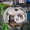 Ripoll hanging light, globe light, Cluster pendant lamp chrome, Smoke-coloured, 4-light sources