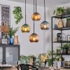 Koyoto hanging light, globe light, Cluster pendant lamp blue, green, coppery, 4-light sources