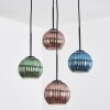 Koyoto hanging light, globe light, Cluster pendant lamp blue, green, coppery, 4-light sources