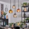 Ripoll hanging light, globe light, Cluster pendant lamp gold, clear, coppery, Smoke-coloured, 4-light sources