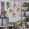 Ripoll hanging light, globe light, Cluster pendant lamp gold, clear, coppery, Smoke-coloured, 4-light sources