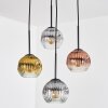 Ripoll hanging light, globe light, Cluster pendant lamp gold, clear, coppery, Smoke-coloured, 4-light sources