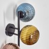 Koyoto globe light, wall light blue, gold, coppery, 3-light sources