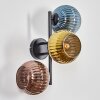 Koyoto globe light, wall light blue, gold, coppery, 3-light sources
