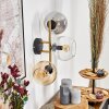 Koyoto globe light, wall light gold, black, 3-light sources