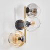 Koyoto globe light, wall light gold, black, 3-light sources