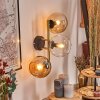 Koyoto globe light, wall light gold, black, 3-light sources