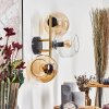 Koyoto globe light, wall light gold, black, 3-light sources