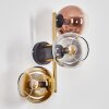 Koyoto globe light, wall light gold, black, 3-light sources
