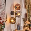Koyoto globe light, wall light gold, black, 3-light sources