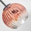 Ripoll ceiling light, globe light gold, clear, coppery, Smoke-coloured, 7-light sources