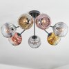Ripoll ceiling light, globe light gold, clear, coppery, Smoke-coloured, 7-light sources