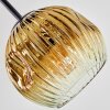 Ripoll ceiling light, globe light chrome, gold, clear, coppery, Smoke-coloured, 5-light sources