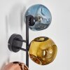 Ripoll globe light, wall light blue, gold, coppery, 3-light sources