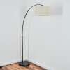 Bassagoda floor lamp, Arch lamps chrome, black, 1-light source, Fabric shade