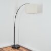 Bassagoda floor lamp, Arch lamps chrome, black, 1-light source, Fabric shade